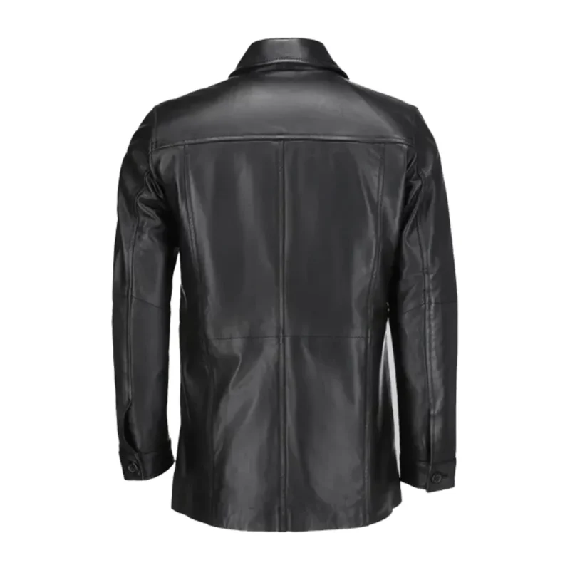 Black Genuine Leather Coat