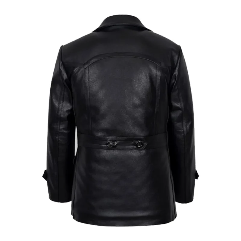 Double Breasted Leather Coat